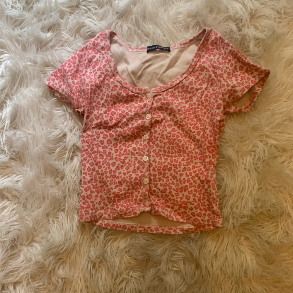 Brandy Melville Pink Cheetah Zelly Top